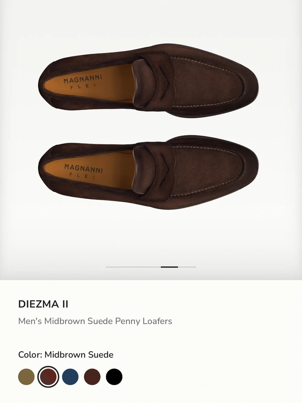 Magnanni Midbrown Suede Penny Loafers